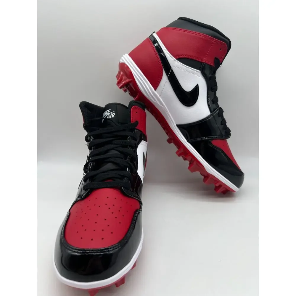 Jordan 1 Mid TD Cleat Bred Toe Men’s Size 11 Football Cleats FJ6805-601 New